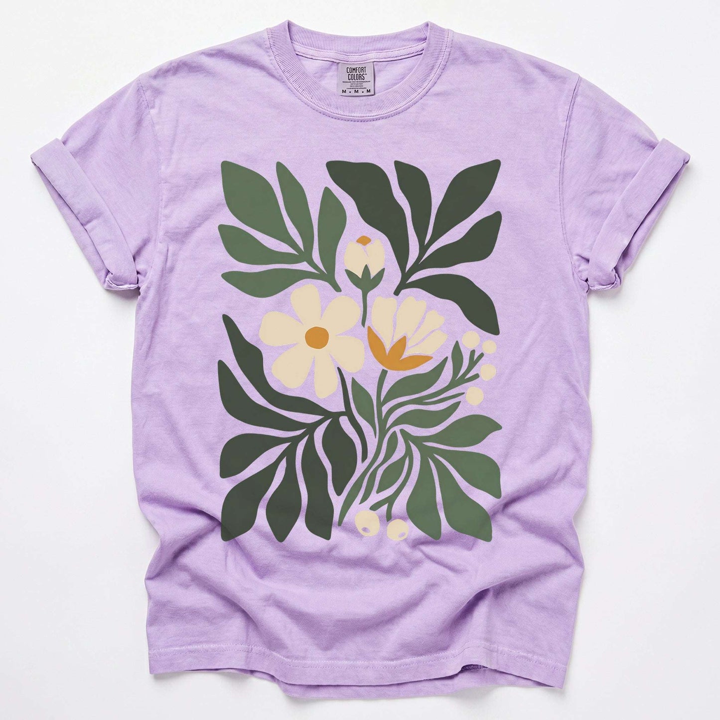 Boho Botanical Cutout Vintage Washed T-Shirt