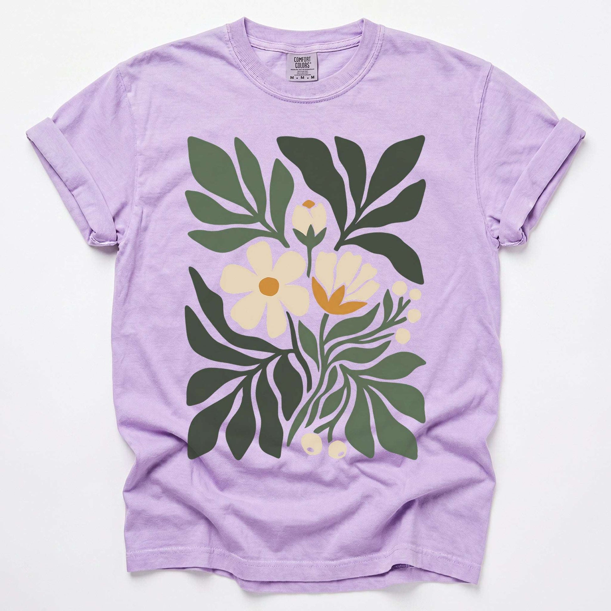 Boho Botanical Cutout Vintage Washed T-Shirt