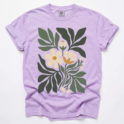 Boho Botanical Cutout Vintage Washed T-Shirt