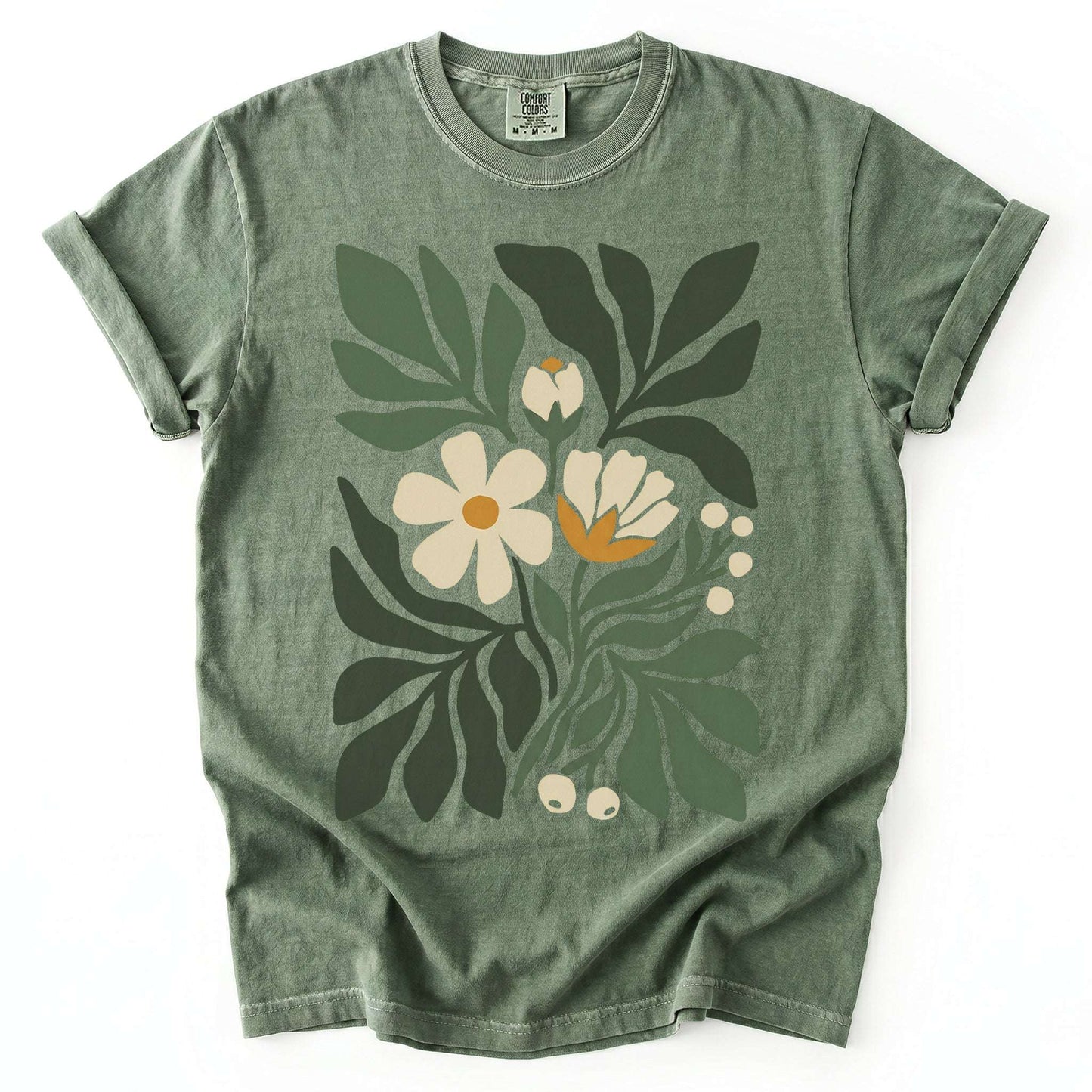 Boho Botanical Cutout Vintage Washed T-Shirt