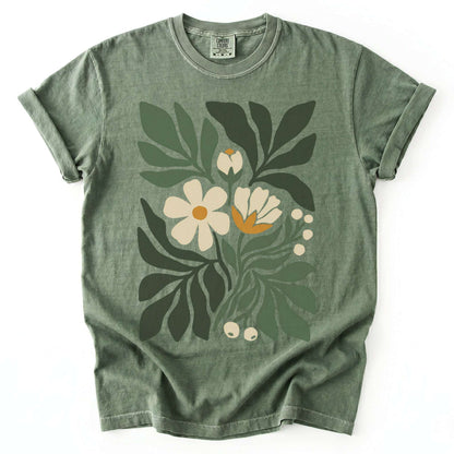 Boho Botanical Cutout Vintage Washed T-Shirt