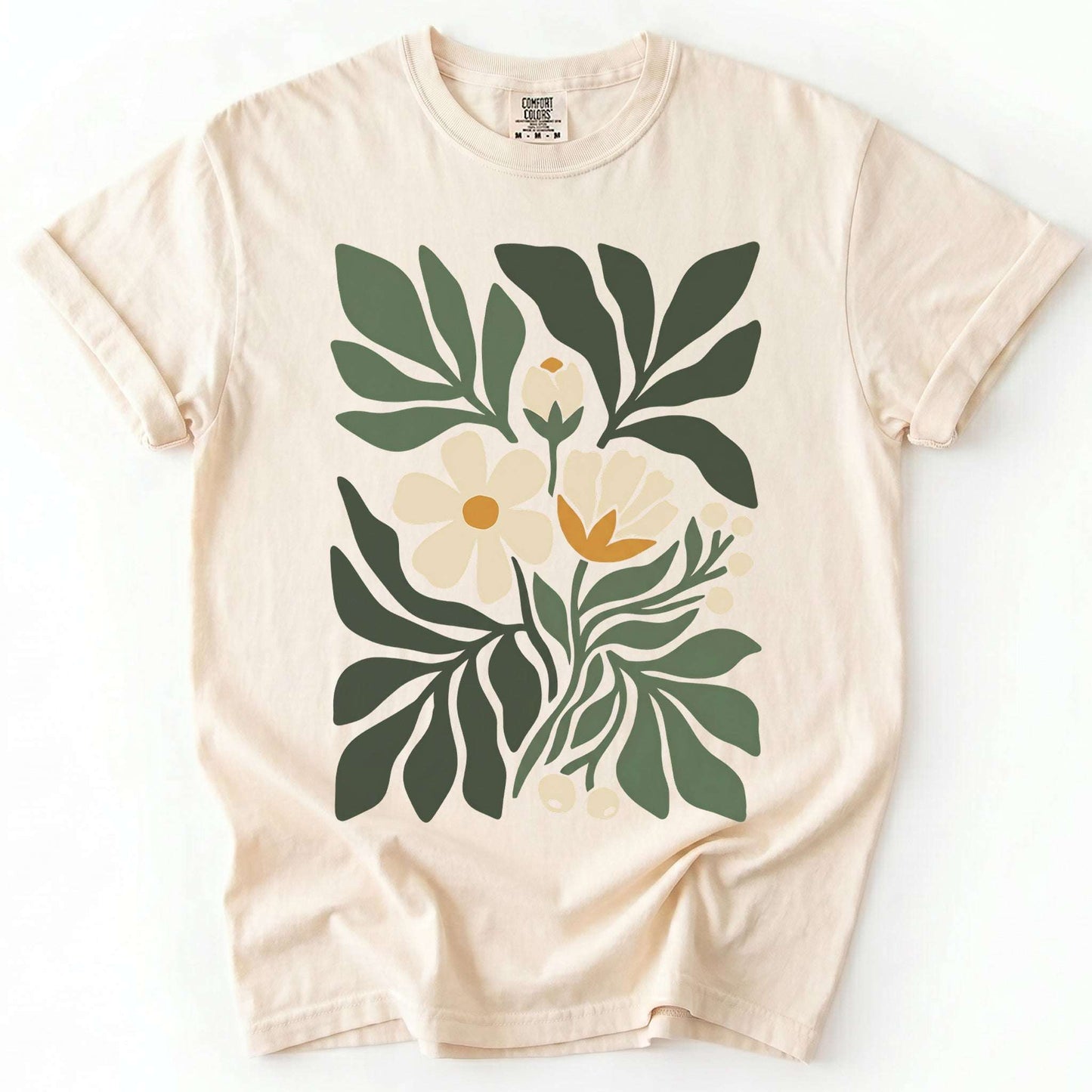 Boho Botanical Cutout Vintage Washed T-Shirt