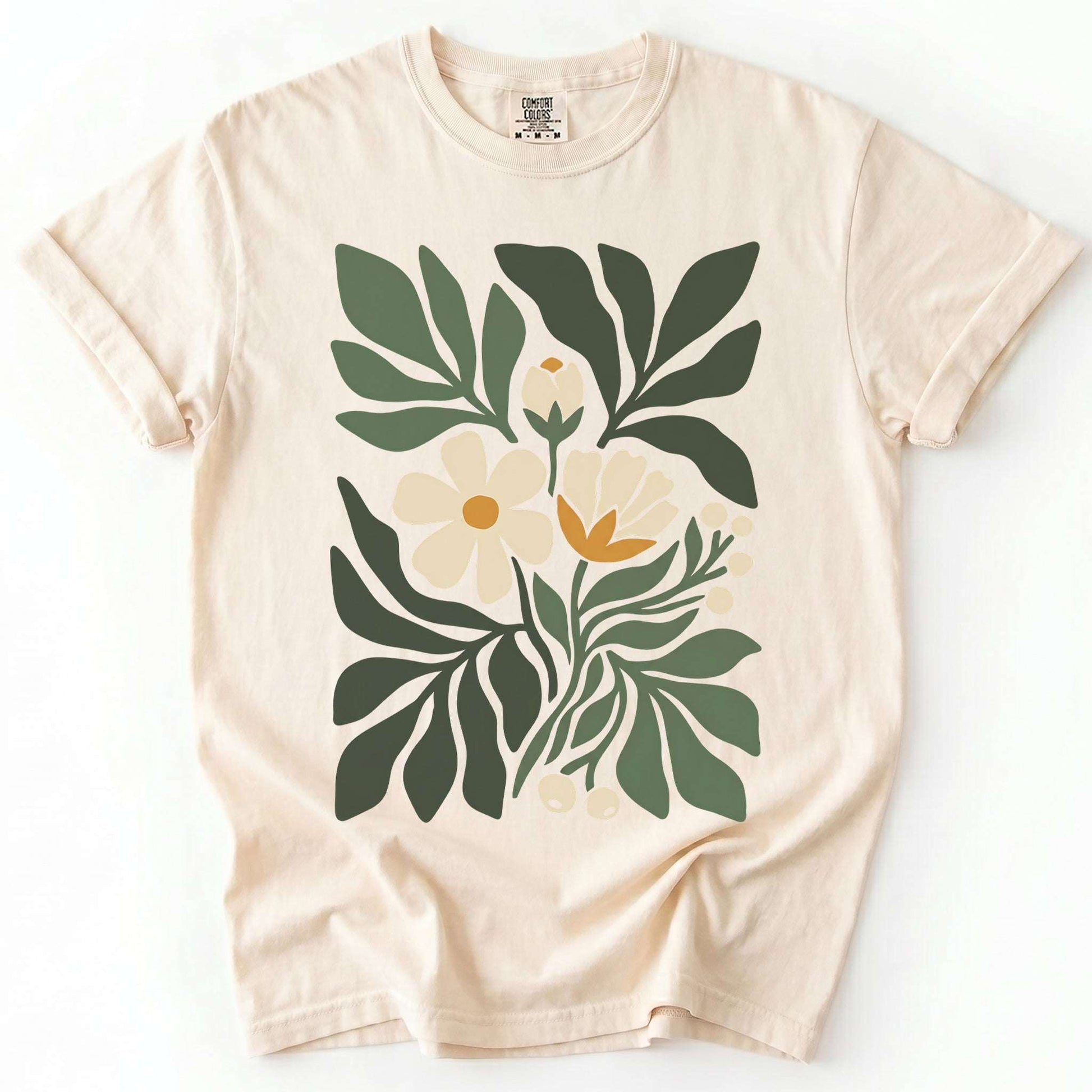 Boho Botanical Cutout Vintage Washed T-Shirt