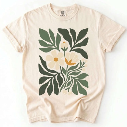 Boho Botanical Cutout Vintage Washed T-Shirt