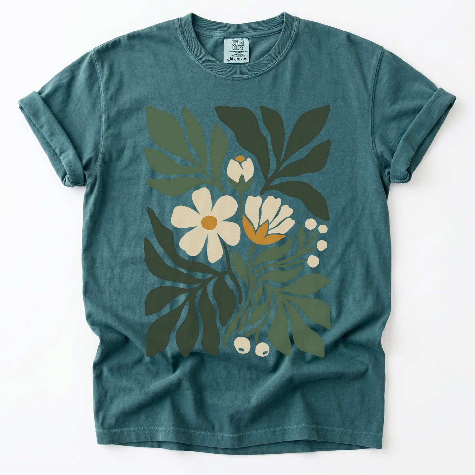 Boho Botanical Cutout Vintage Washed T-Shirt