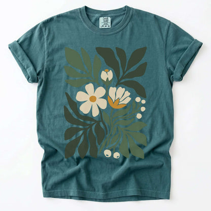 Boho Botanical Cutout Vintage Washed T-Shirt