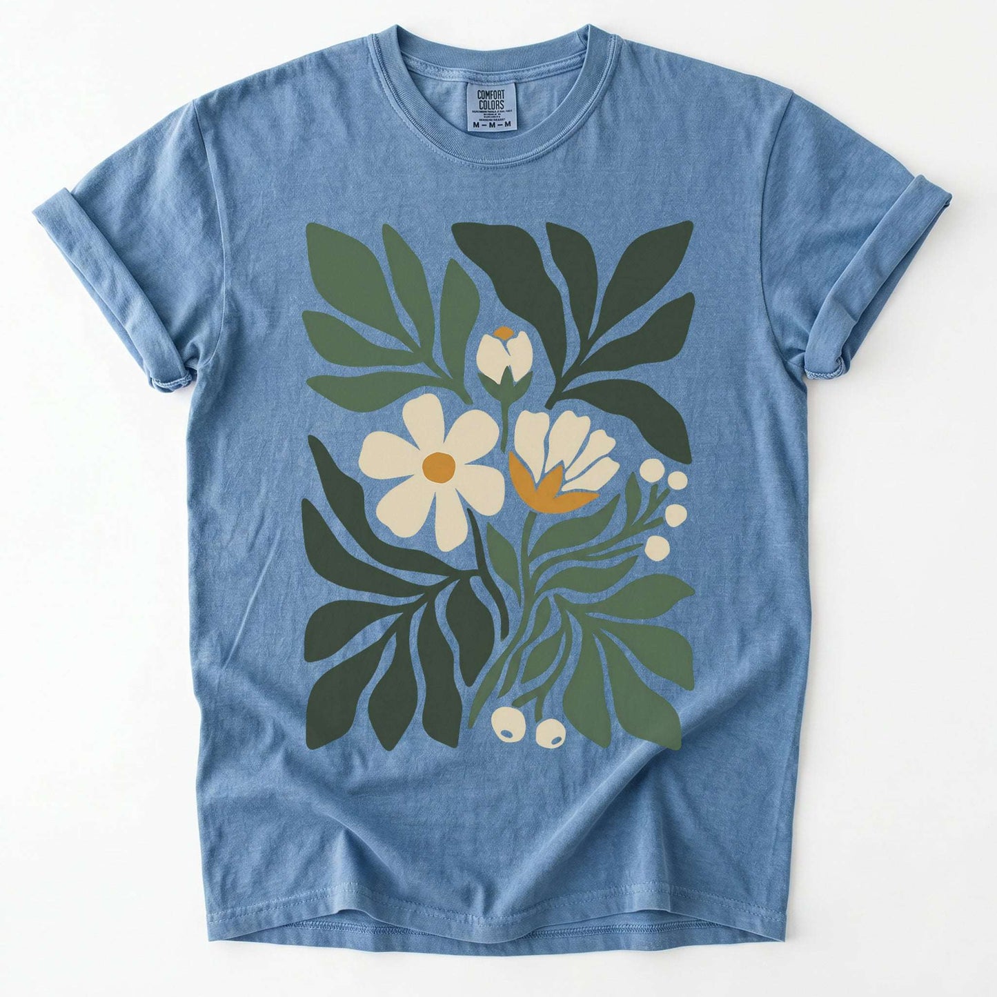 Boho Botanical Cutout Vintage Washed T-Shirt