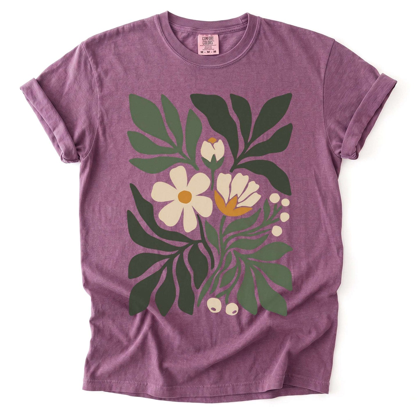 Boho Botanical Cutout Vintage Washed T-Shirt