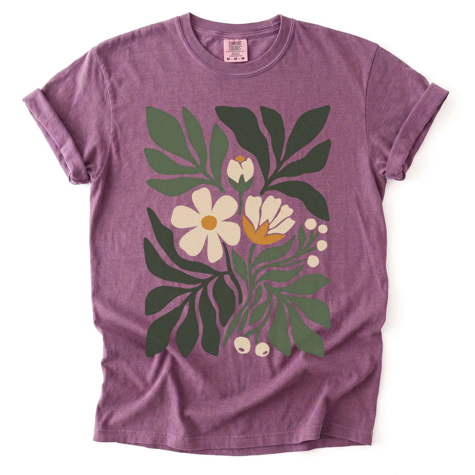 Boho Botanical Cutout Vintage Washed T-Shirt