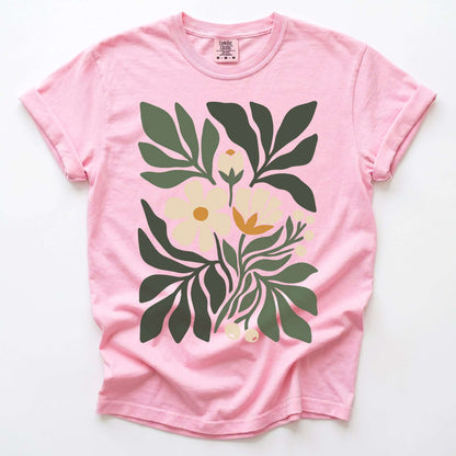 Boho Botanical Cutout Vintage Washed T-Shirt