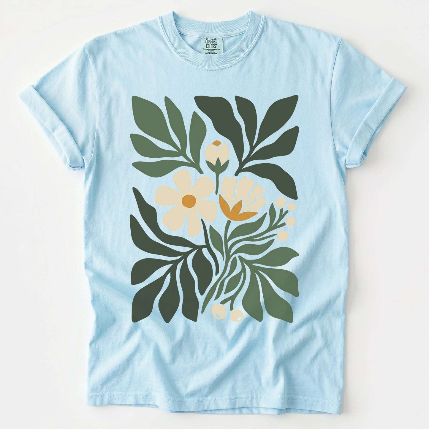 Boho Botanical Cutout Vintage Washed T-Shirt