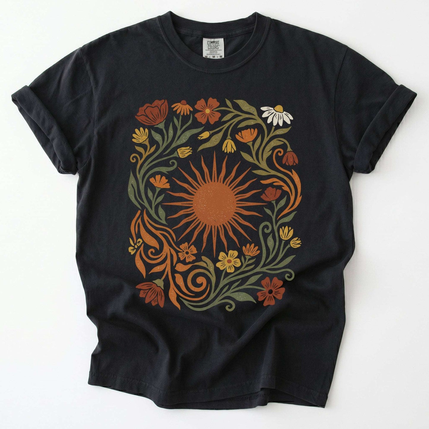 Boho Sunburst Flora Vintage Washed T-Shirt