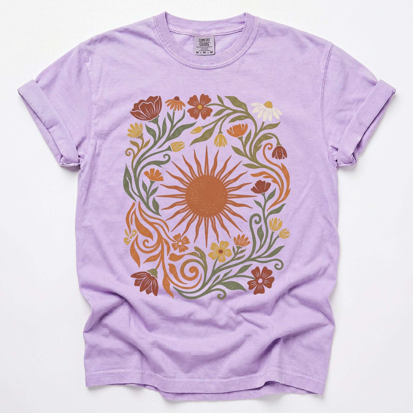 Boho Sunburst Flora Vintage Washed T-Shirt