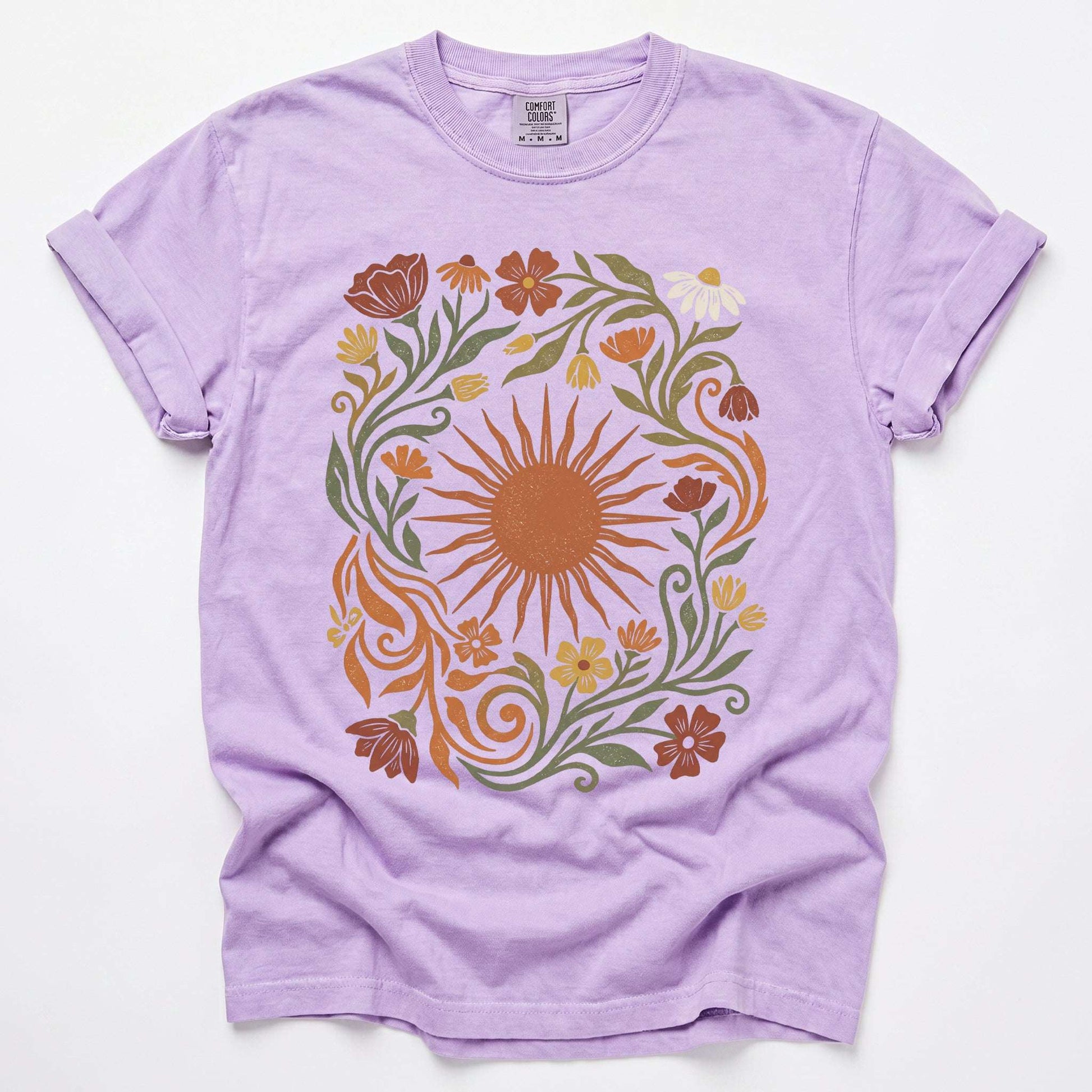 Boho Sunburst Flora Vintage Washed T-Shirt