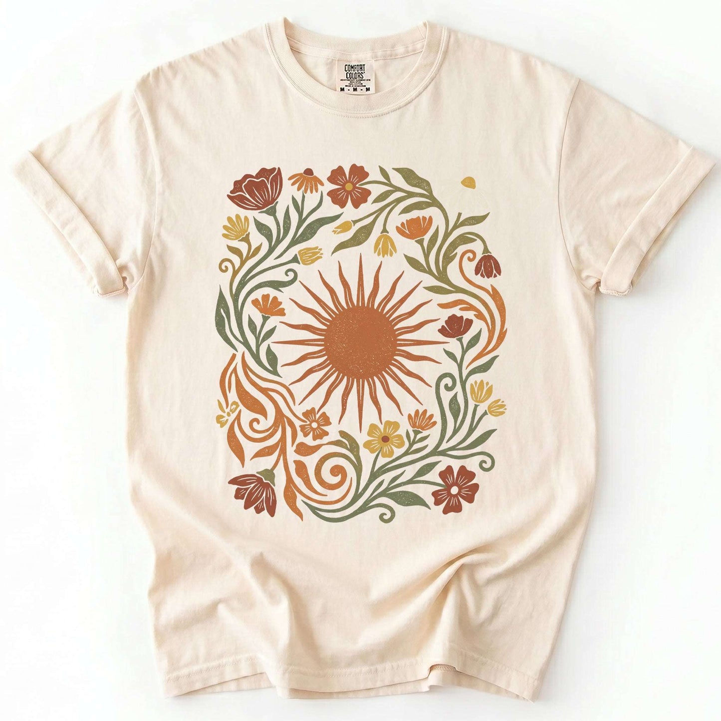 Boho Sunburst Flora Vintage Washed T-Shirt