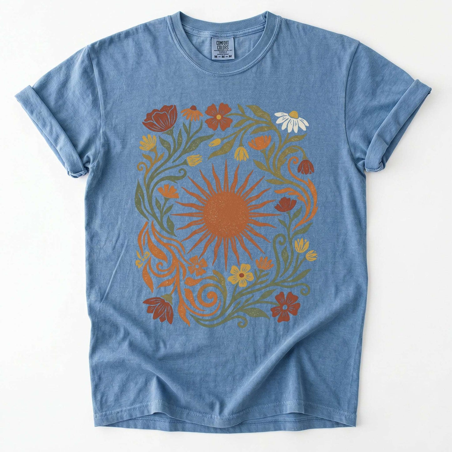 Boho Sunburst Flora Vintage Washed T-Shirt