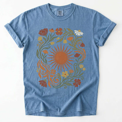 Boho Sunburst Flora Vintage Washed T-Shirt