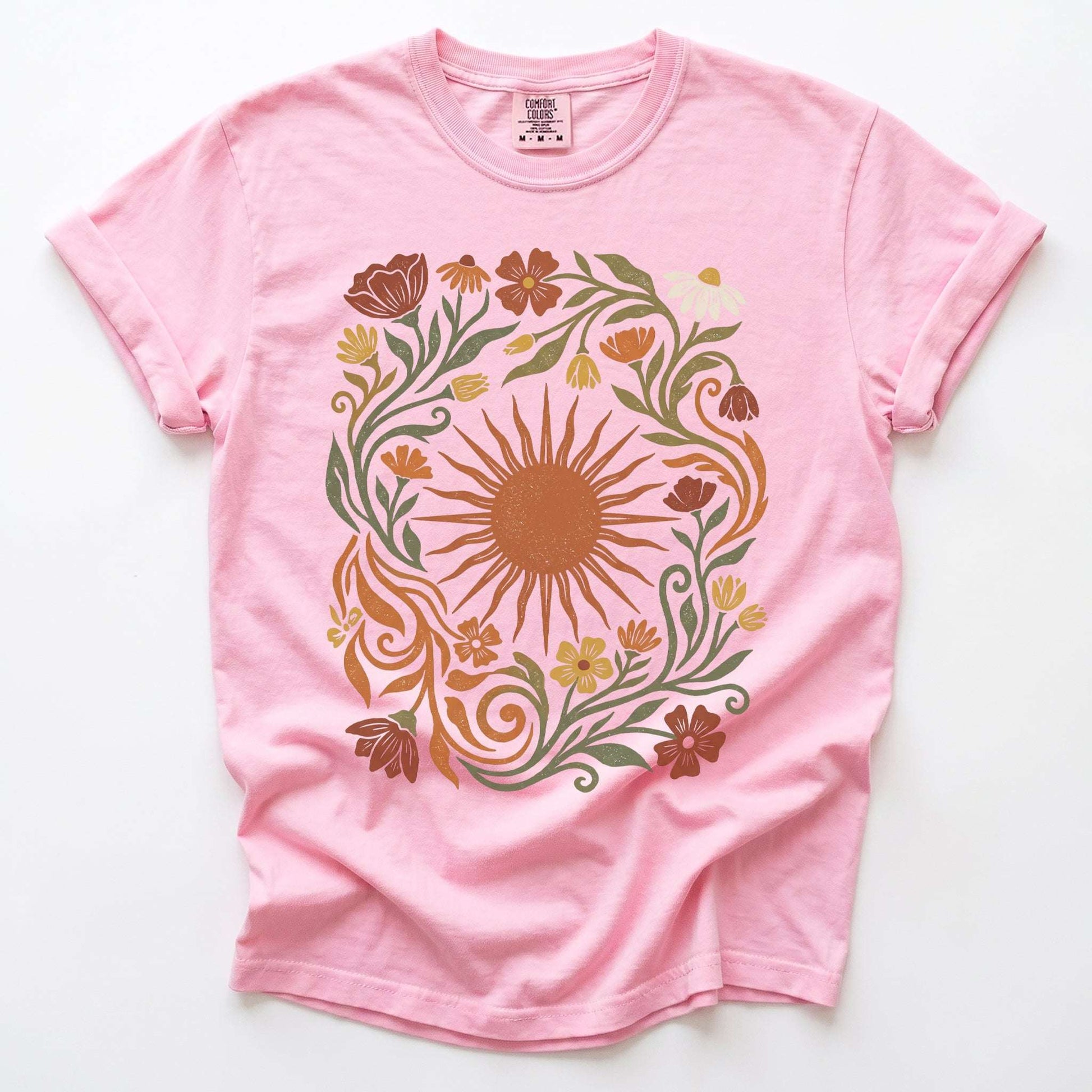 Boho Sunburst Flora Vintage Washed T-Shirt