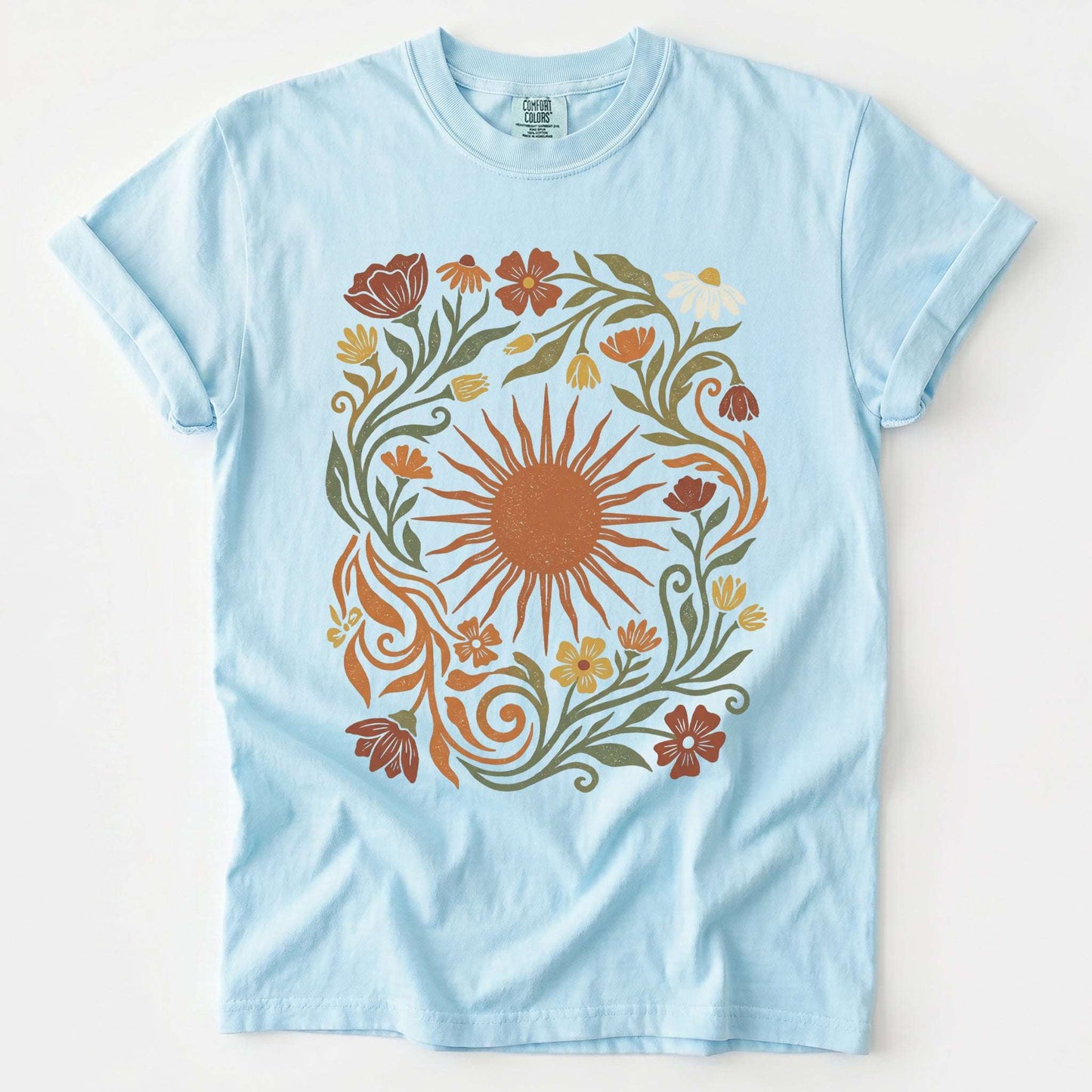 Boho Sunburst Flora Vintage Washed T-Shirt