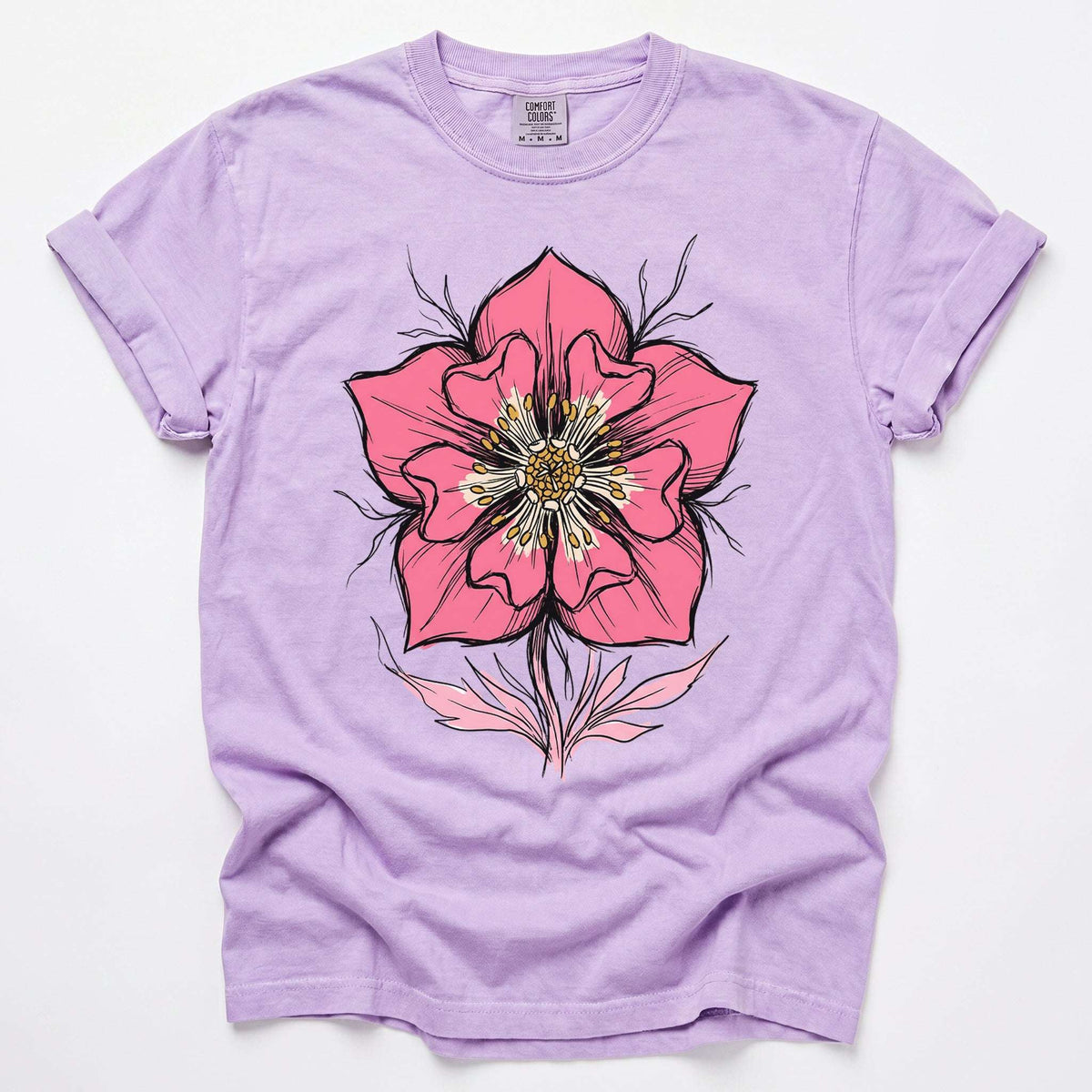 Bold Pink Blossom Vintage Washed T-Shirt