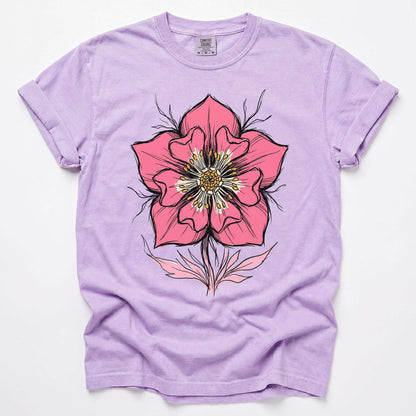Bold Pink Blossom Vintage Washed T-Shirt