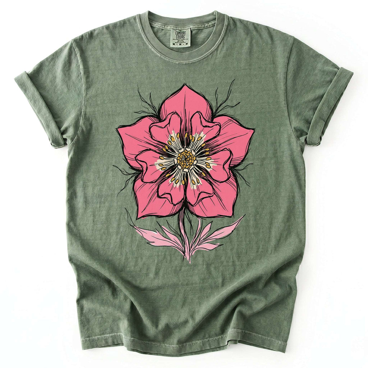 Bold Pink Blossom Vintage Washed T-Shirt