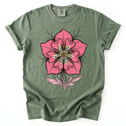 Bold Pink Blossom Vintage Washed T-Shirt
