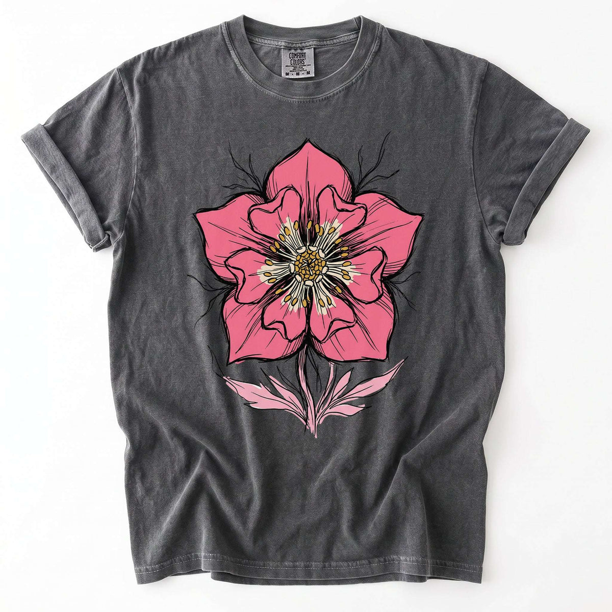 Bold Pink Blossom Vintage Washed T-Shirt
