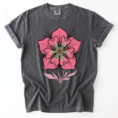 Bold Pink Blossom Vintage Washed T-Shirt