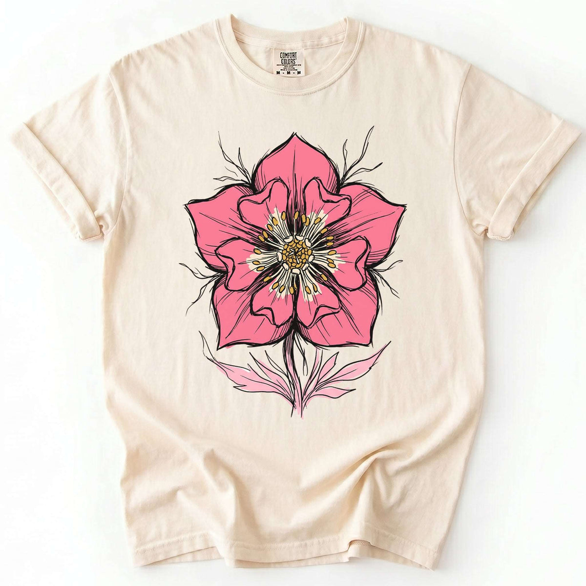 Bold Pink Blossom Vintage Washed T-Shirt