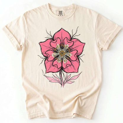 Bold Pink Blossom Vintage Washed T-Shirt