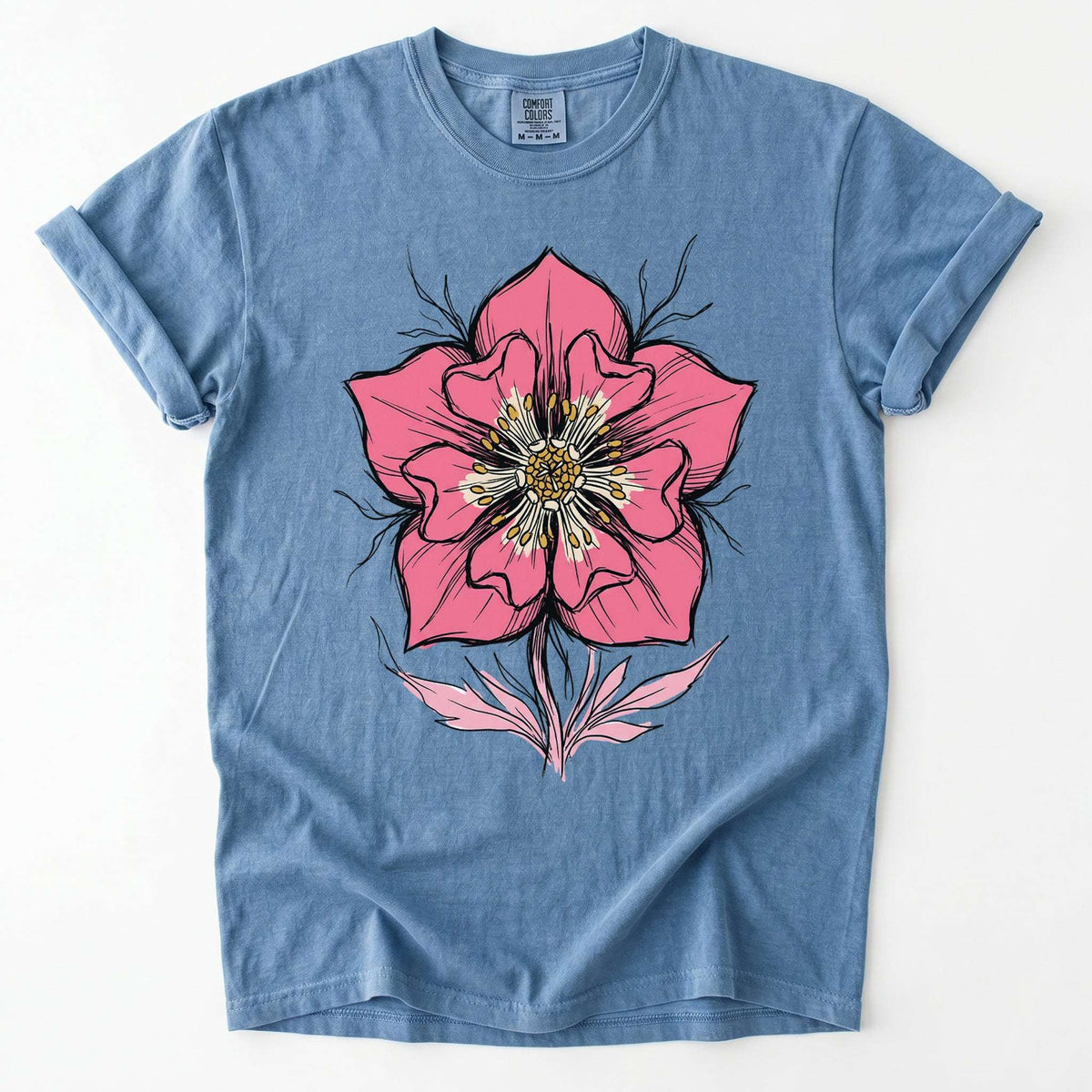 Bold Pink Blossom Vintage Washed T-Shirt