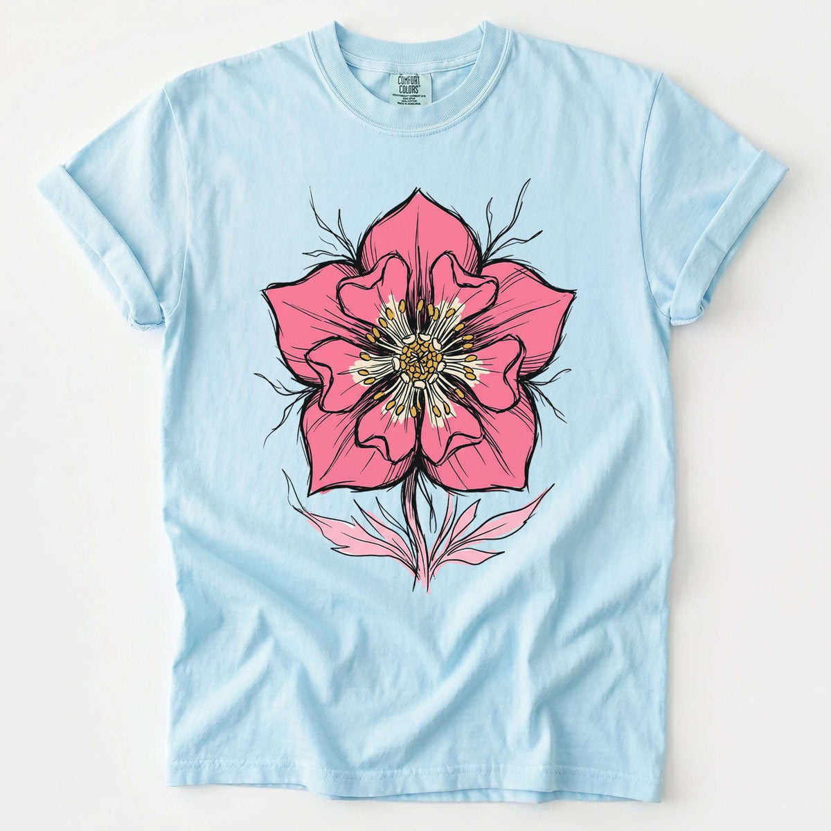 Bold Pink Blossom Vintage Washed T-Shirt