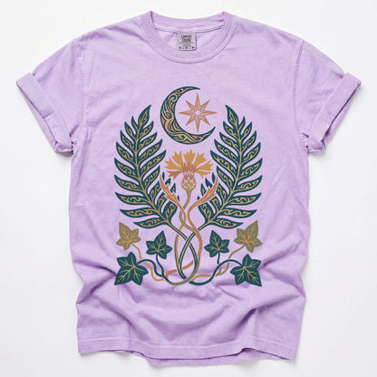 Botanical Crescent Moon Vintage Washed T-Shirt