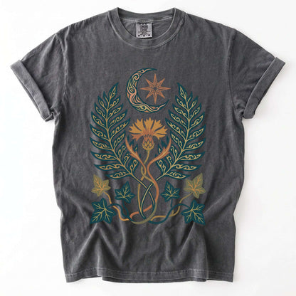 Botanical Crescent Moon Vintage Washed T-Shirt