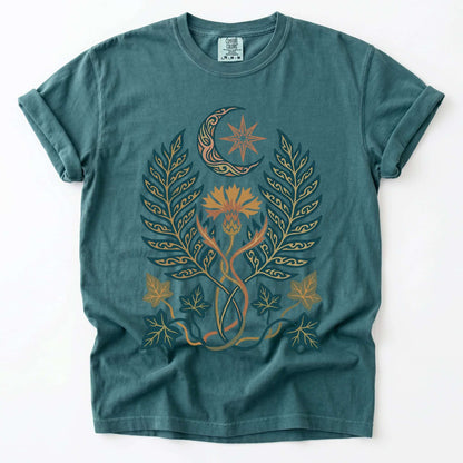 Botanical Crescent Moon Vintage Washed T-Shirt