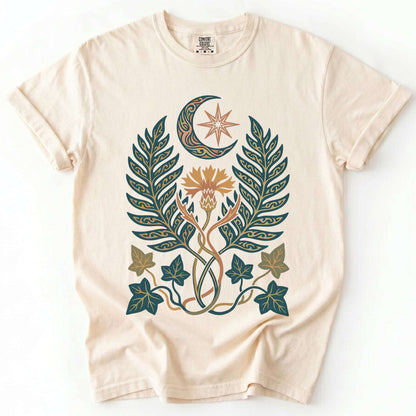 Botanical Crescent Moon Vintage Washed T-Shirt