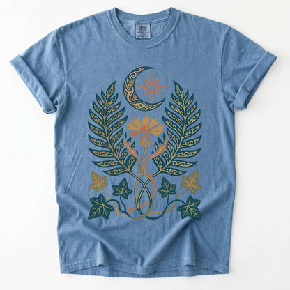Botanical Crescent Moon Vintage Washed T-Shirt
