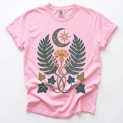 Botanical Crescent Moon Vintage Washed T-Shirt