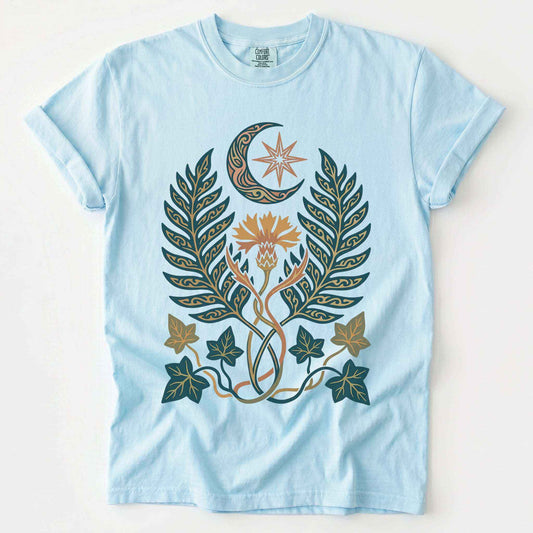 Botanical Crescent Moon Vintage Washed T-Shirt