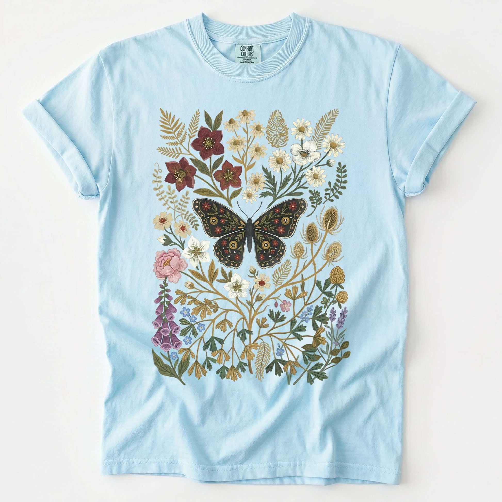 Wildflower & Butterfly Vintage Washed T-Shirt