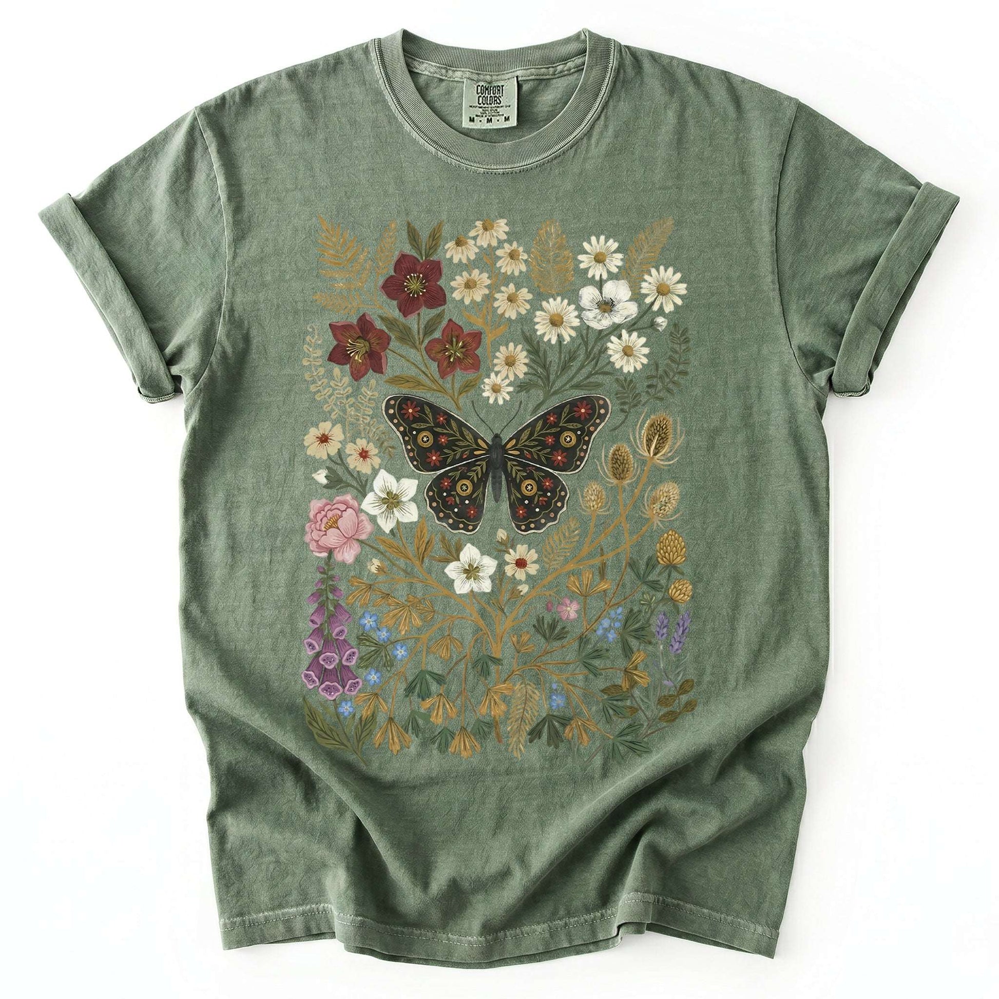 Wildflower & Butterfly Vintage Washed T-Shirt