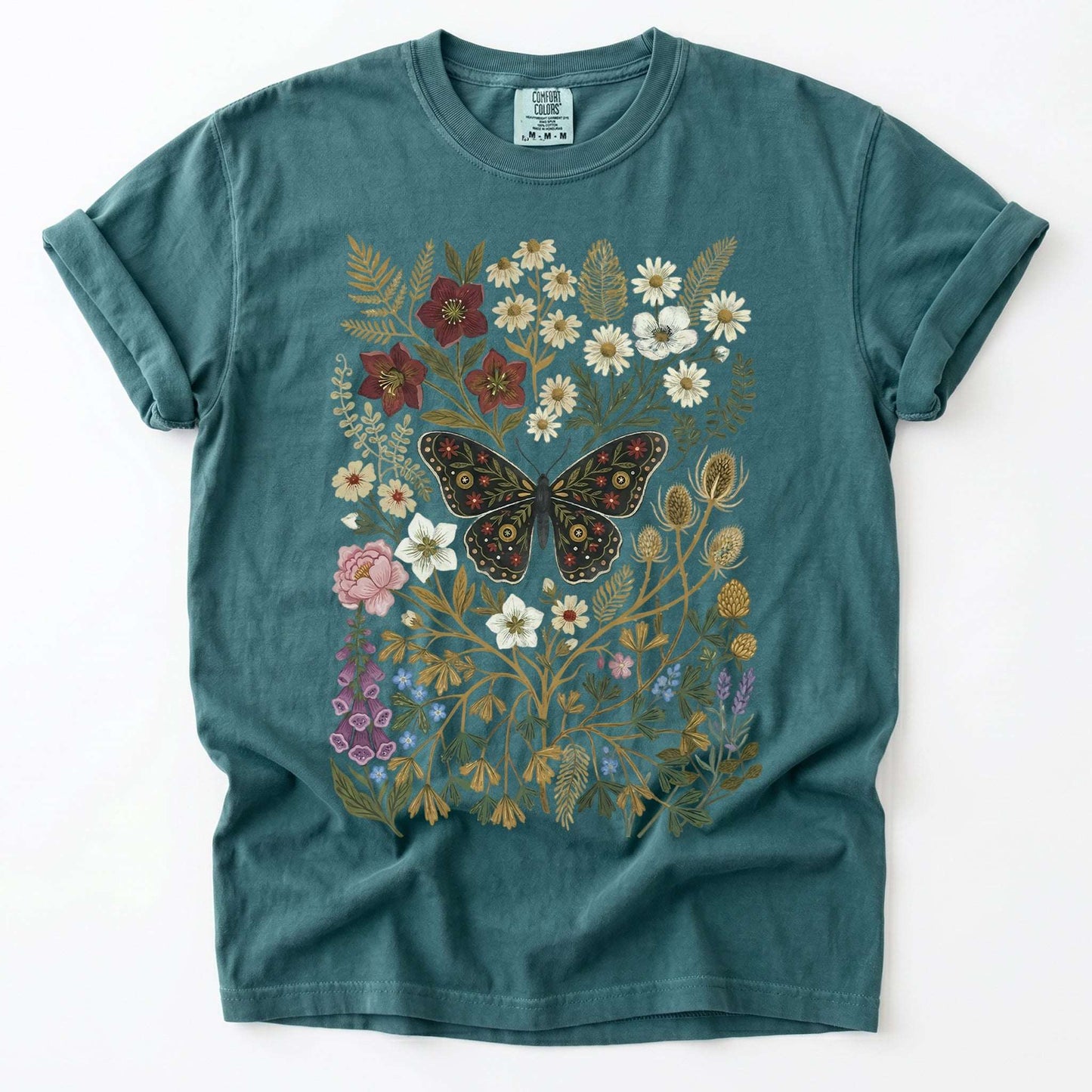 Wildflower & Butterfly Vintage Washed T-Shirt
