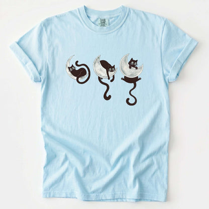 Mystical Crescent Cat Vintage Washed T-Shirt