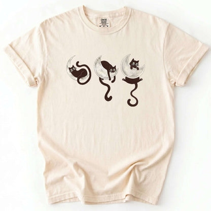 Mystical Crescent Cat Vintage Washed T-Shirt
