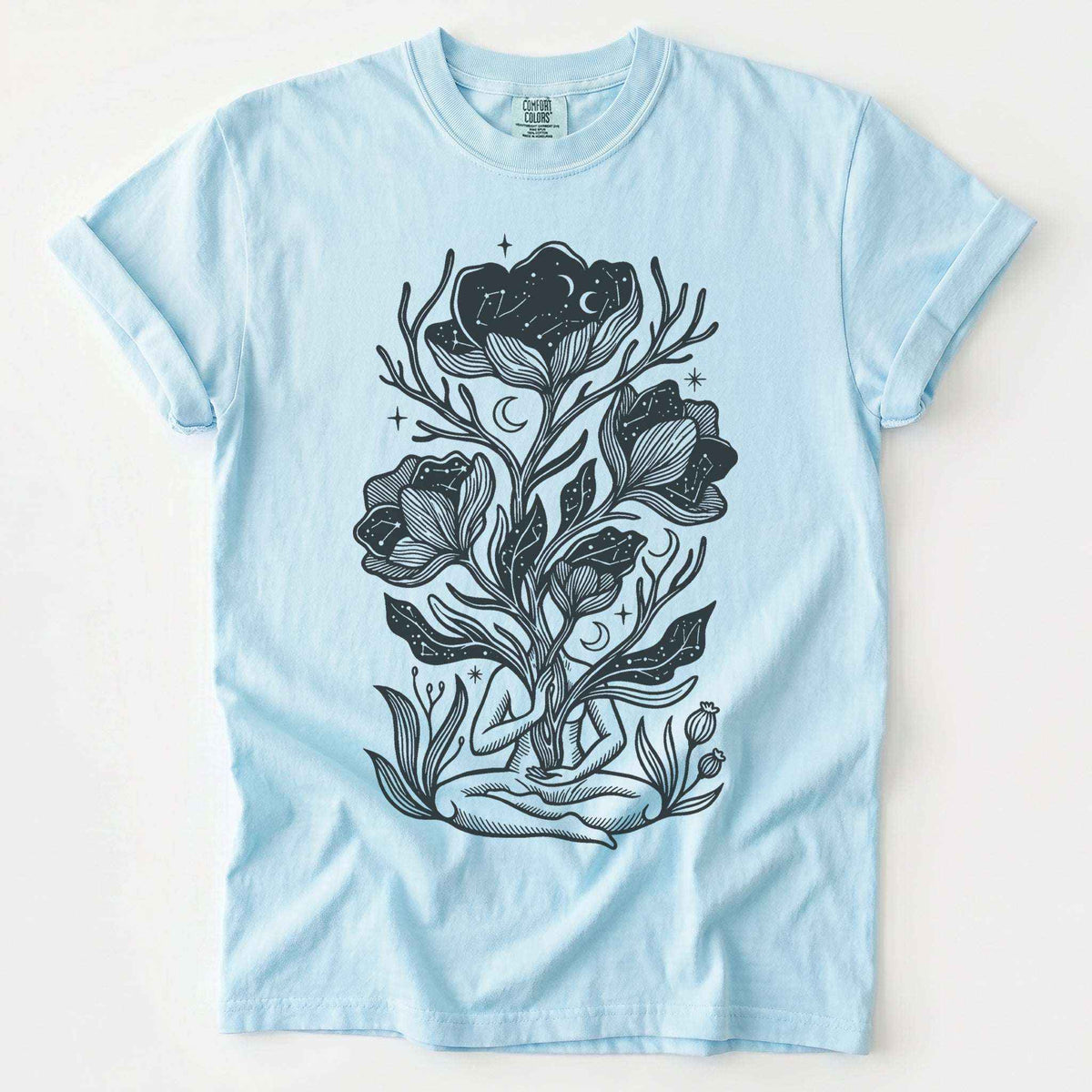 Celestial Bloom Meditation Vintage Washed T-Shirt