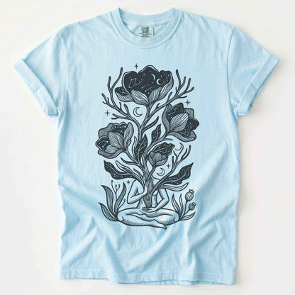 Celestial Bloom Meditation Vintage Washed T-Shirt