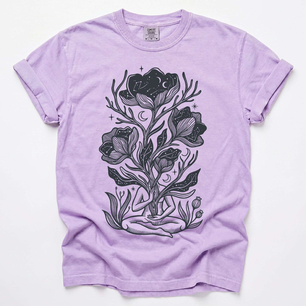 Celestial Bloom Meditation Vintage Washed T-Shirt