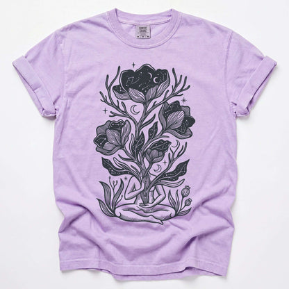 Celestial Bloom Meditation Vintage Washed T-Shirt