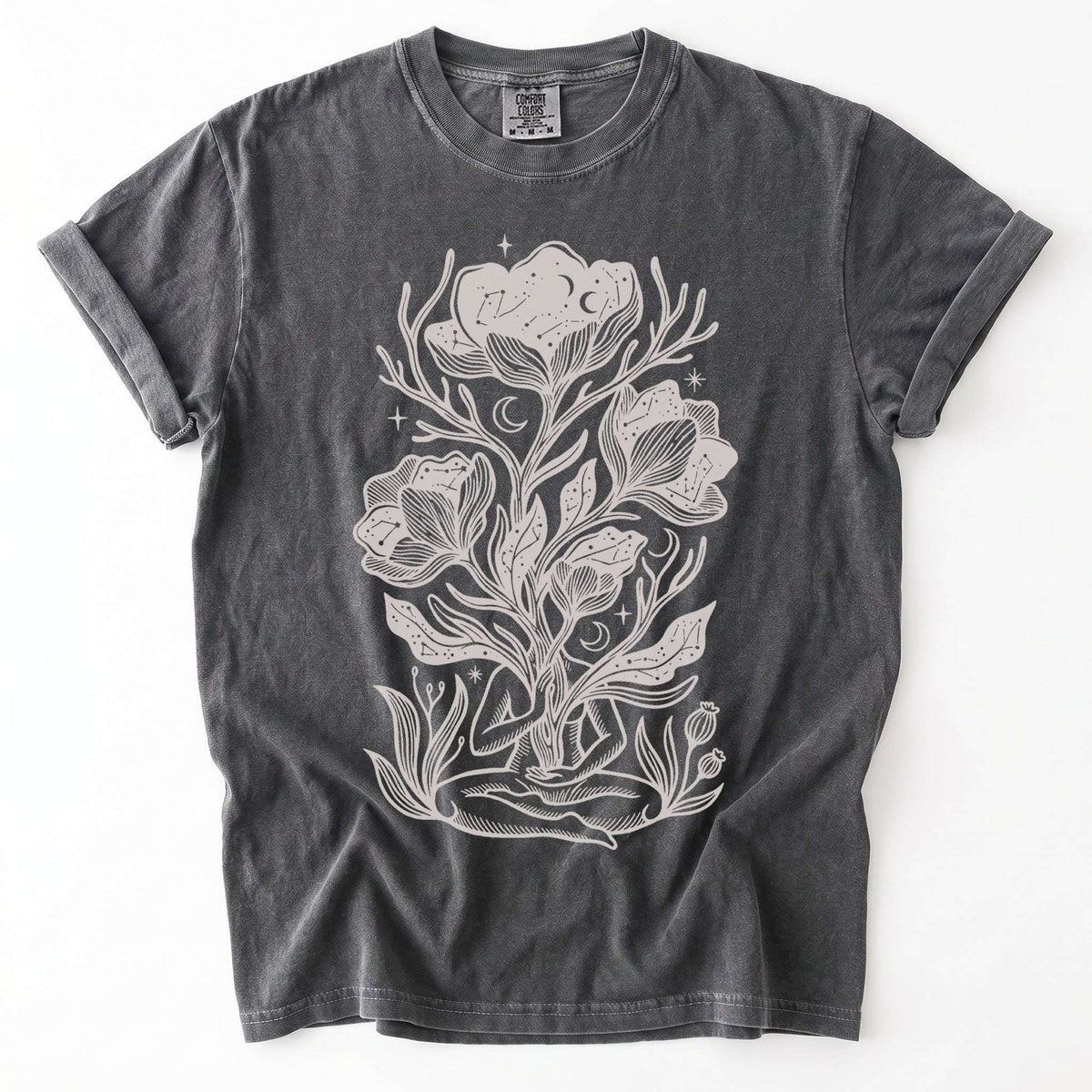 Celestial Bloom Meditation Vintage Washed T-Shirt